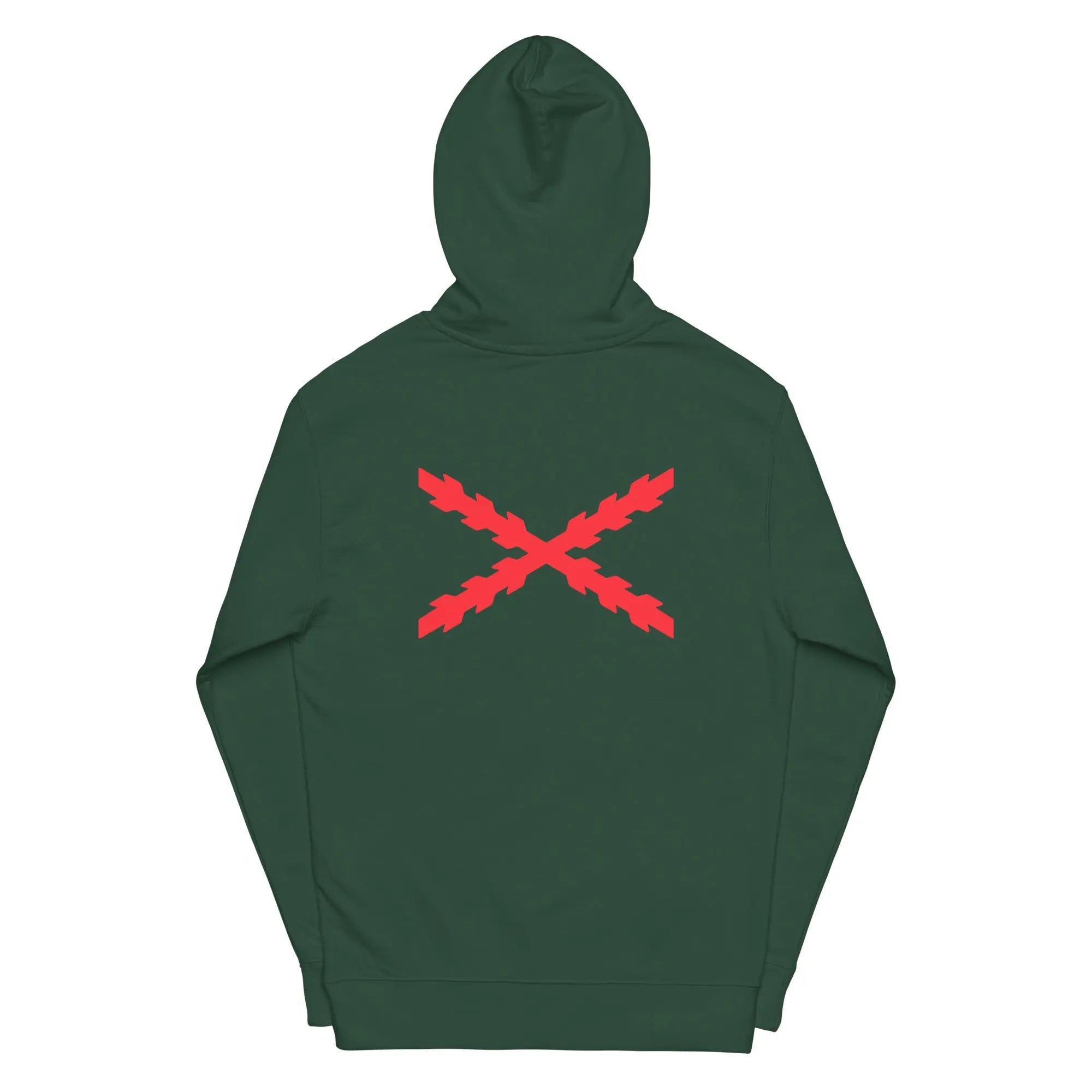 Comprar Sudadera Cruz de San Andrés capucha unisex Bandera España La Flamenca de Borgoña Patricia Muñoz VOX