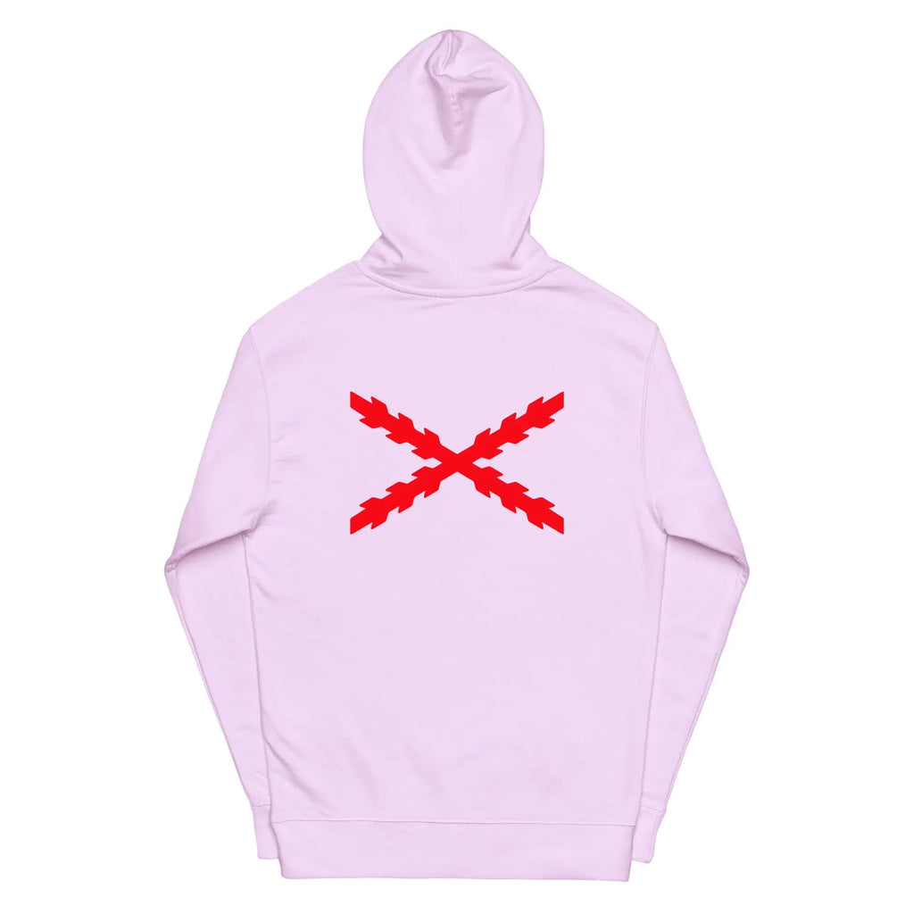 Comprar Sudadera Cruz de San Andrés capucha unisex Bandera España La Flamenca de Borgoña Patricia Muñoz VOX