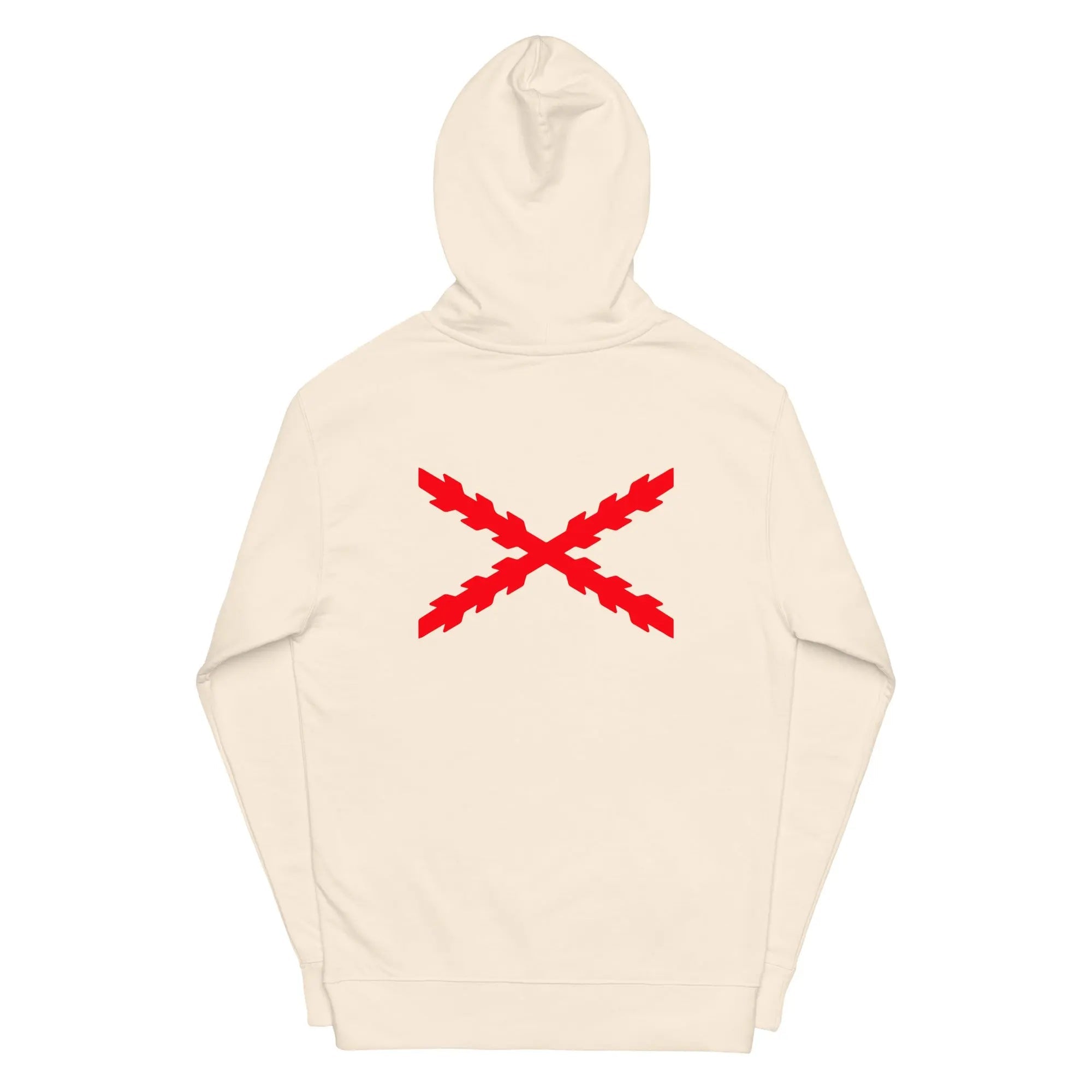 Comprar Sudadera Cruz de San Andrés capucha unisex Bandera España La Flamenca de Borgoña Patricia Muñoz VOX