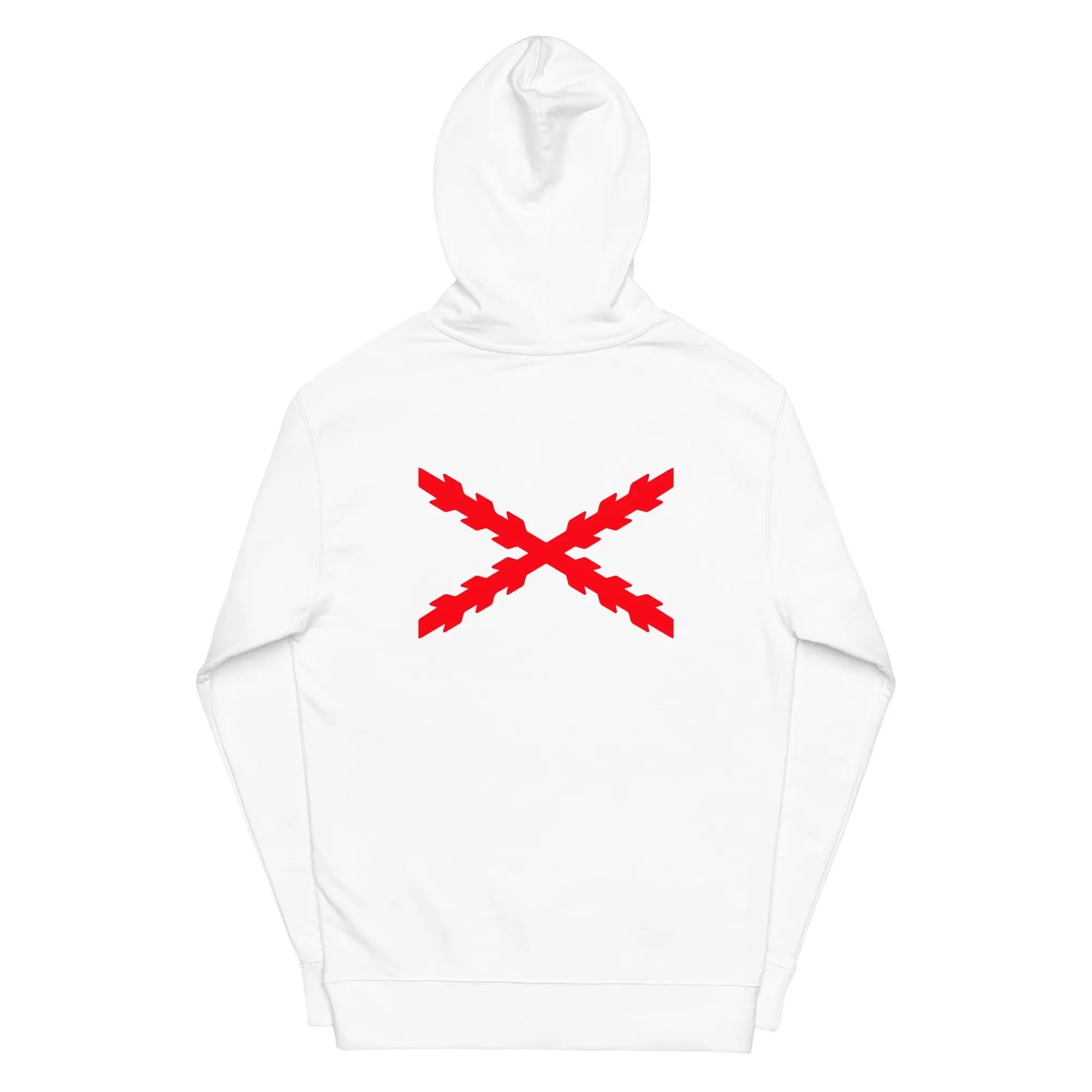 Comprar Sudadera Cruz de San Andrés capucha unisex Bandera España La Flamenca de Borgoña Patricia Muñoz VOX