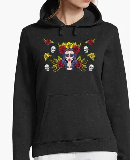 Comprar Sudadera España mujer La Muerte Bandera España La Flamenca de Borgoña Patricia Muñoz VOX