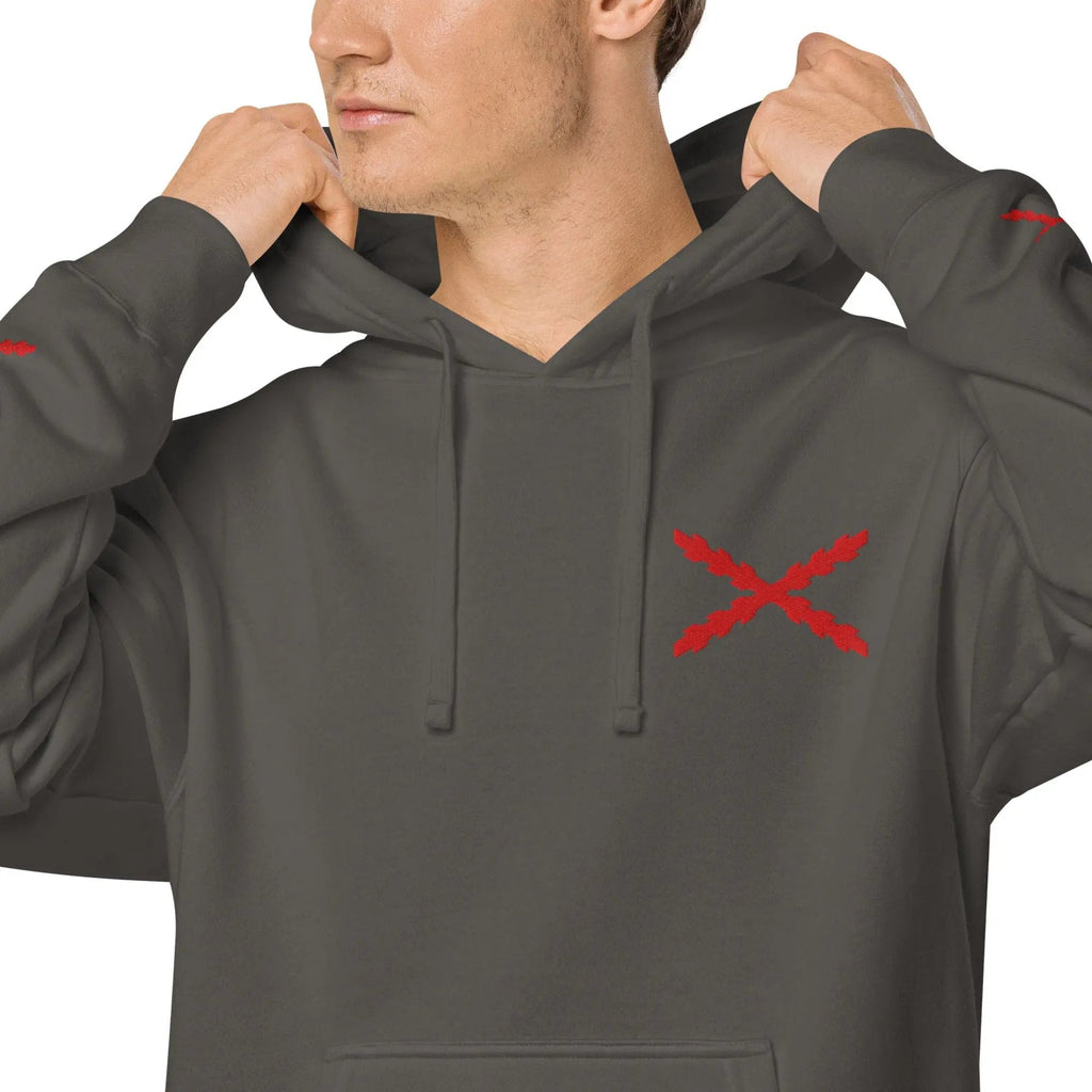 Comprar Sudadera con capucha teñida unisex Cruz de Borgoña La Flamenca de Borgoña Bandera España