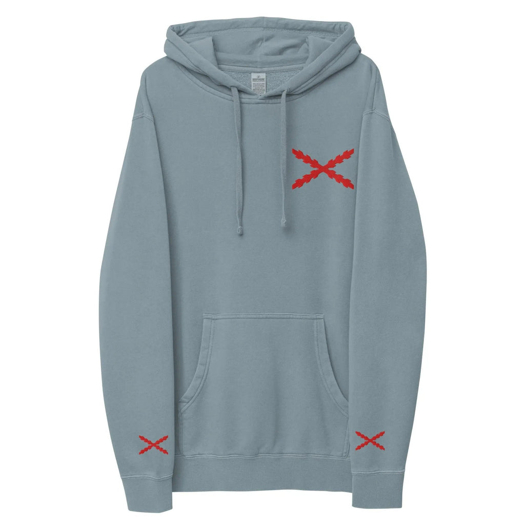 Comprar Sudadera con capucha teñida unisex Cruz de Borgoña La Flamenca de Borgoña Bandera España