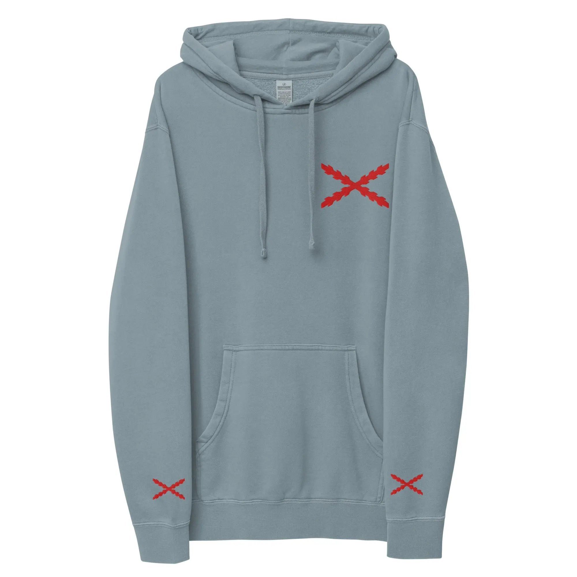 Comprar Sudadera con capucha teñida unisex Cruz de Borgoña La Flamenca de Borgoña Bandera España