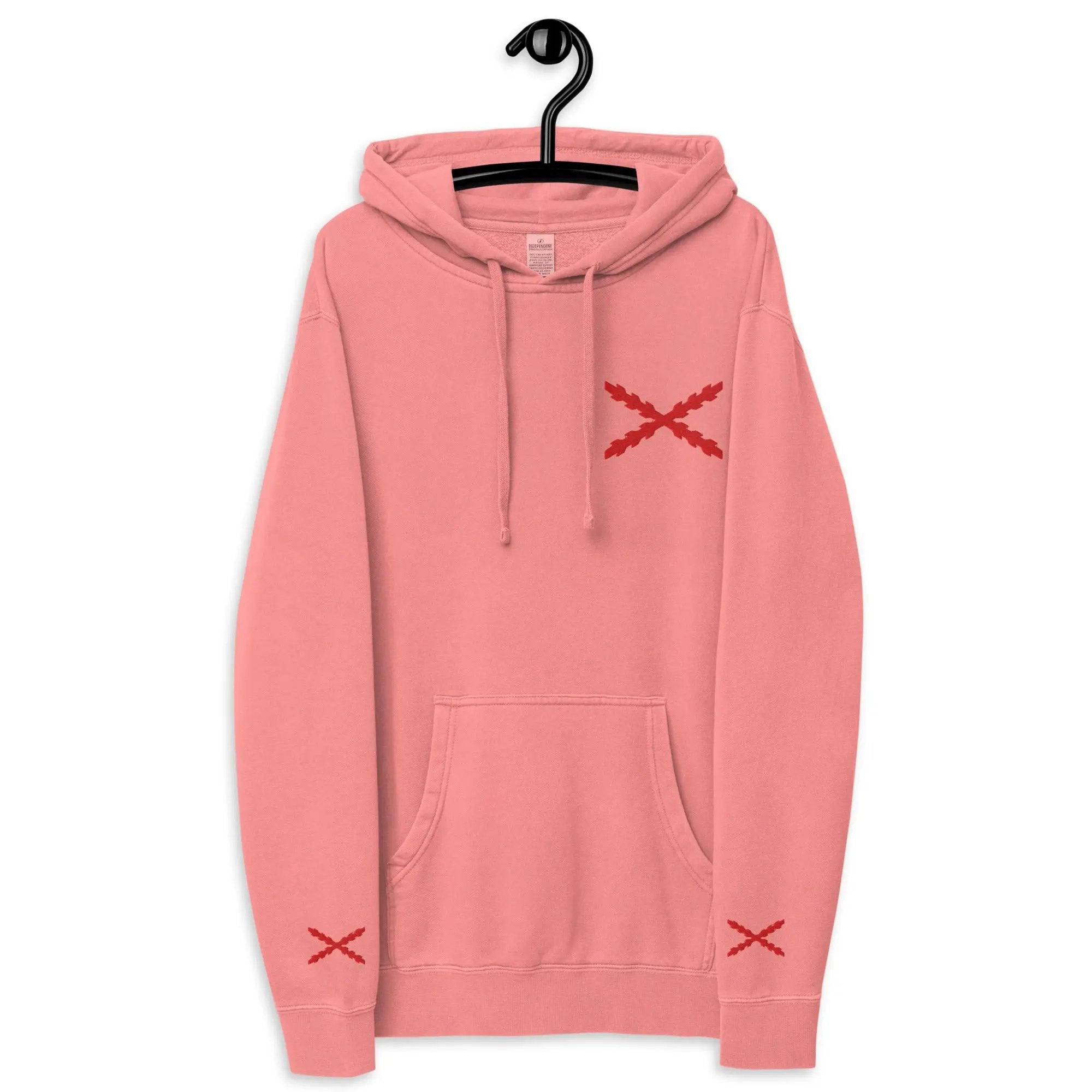 Comprar Sudadera con capucha teñida unisex Cruz de Borgoña La Flamenca de Borgoña Bandera España