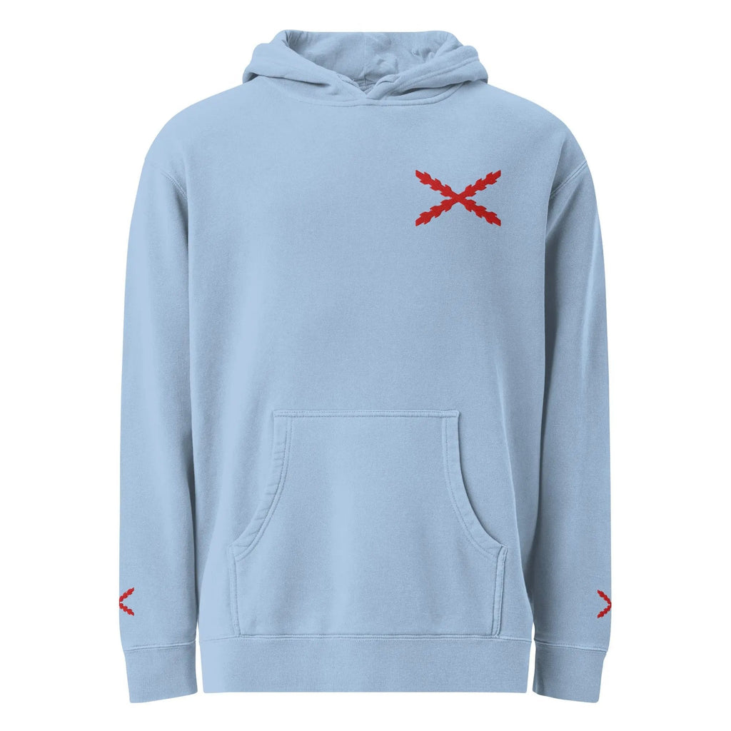 Comprar Sudadera con capucha teñida unisex Cruz de Borgoña La Flamenca de Borgoña Bandera España