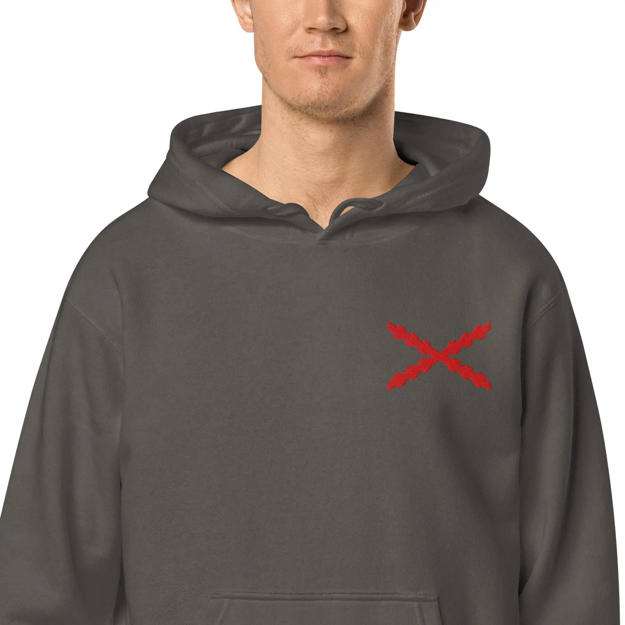 Comprar Sudadera con capucha teñida unisex Cruz de Borgoña La Flamenca de Borgoña Bandera España
