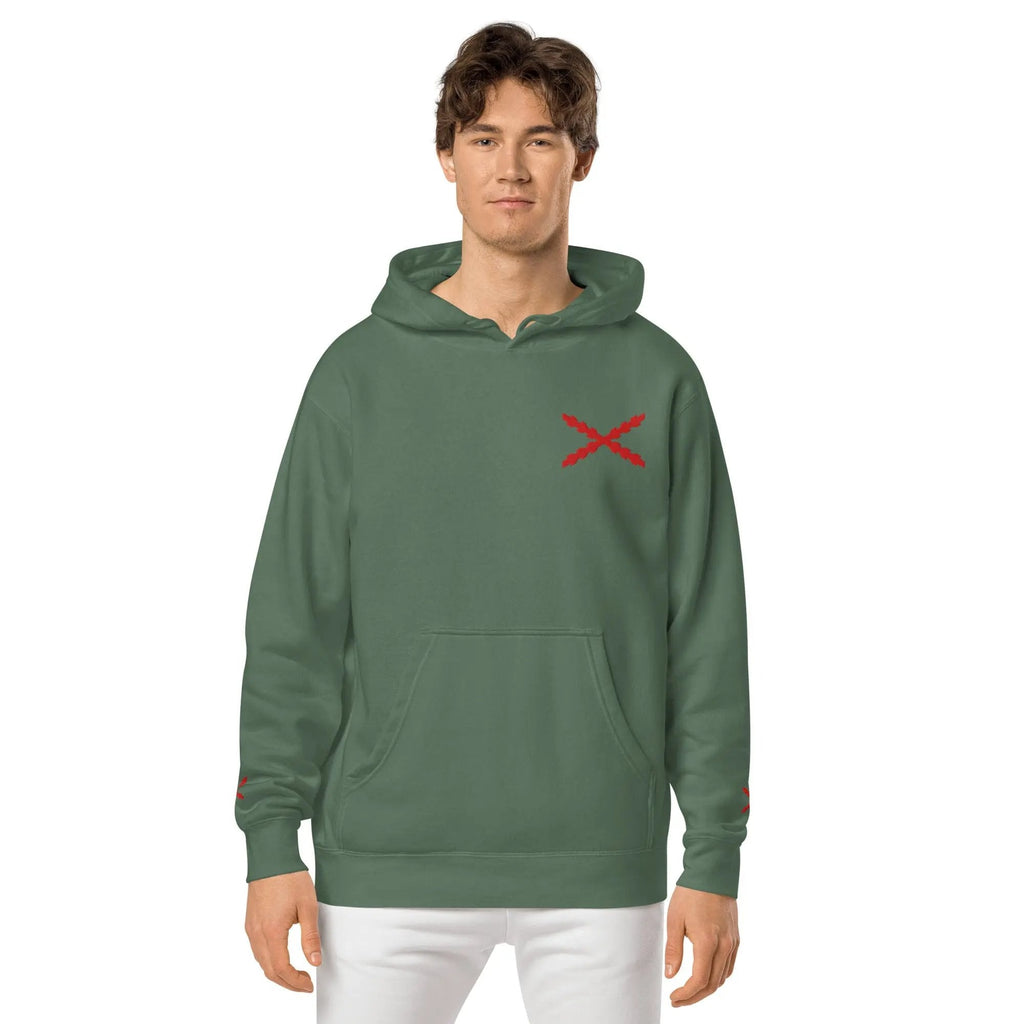 Comprar Sudadera con capucha teñida unisex Cruz de Borgoña La Flamenca de Borgoña Bandera España