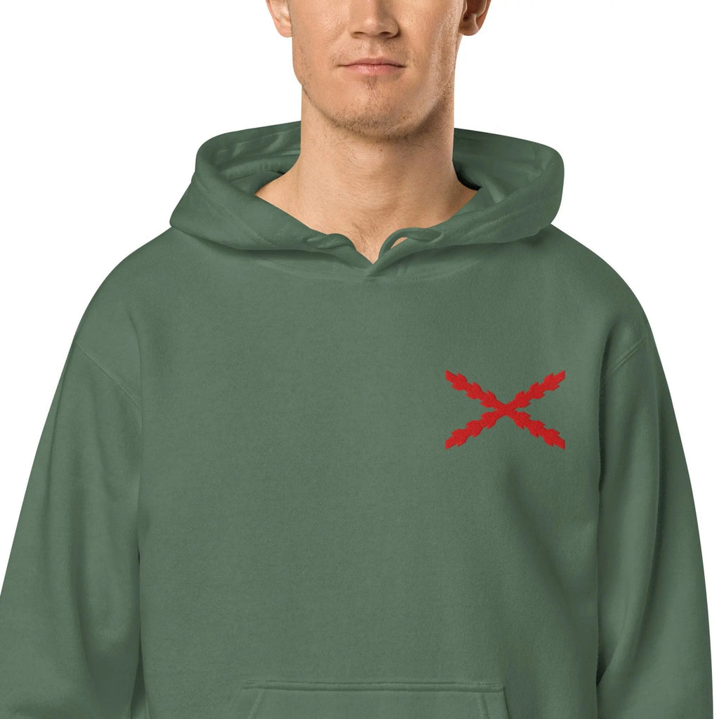 Comprar Sudadera con capucha teñida unisex Cruz de Borgoña La Flamenca de Borgoña Bandera España