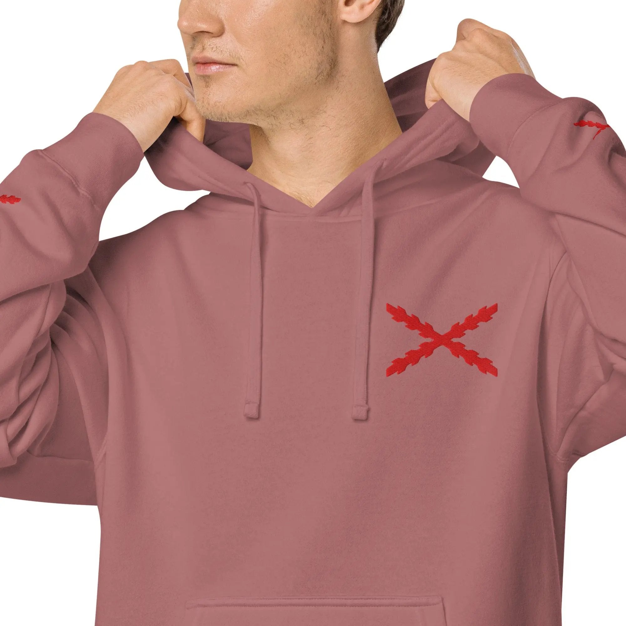 Comprar Sudadera con capucha teñida unisex Cruz de Borgoña La Flamenca de Borgoña Bandera España