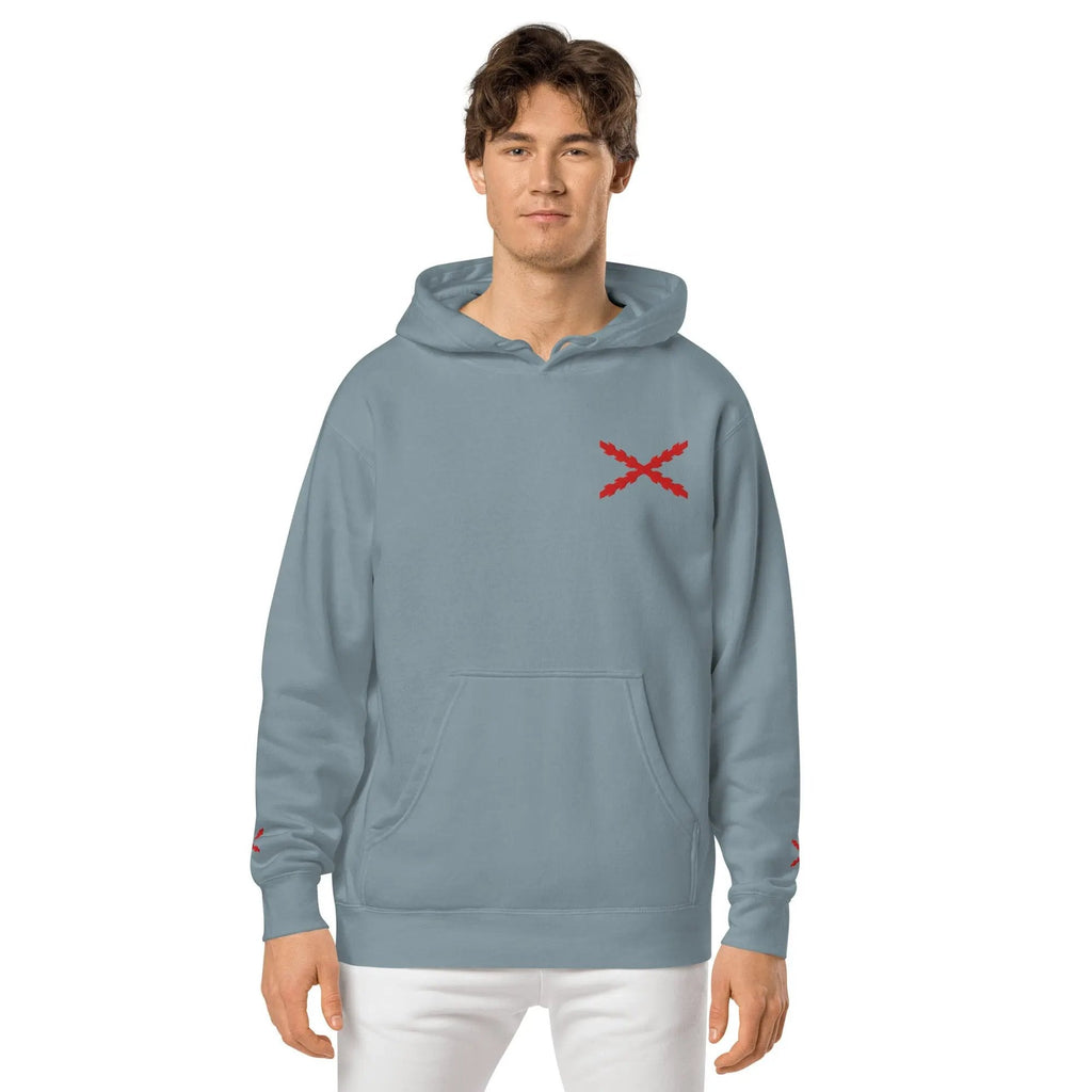Comprar Sudadera con capucha teñida unisex Cruz de Borgoña La Flamenca de Borgoña Bandera España