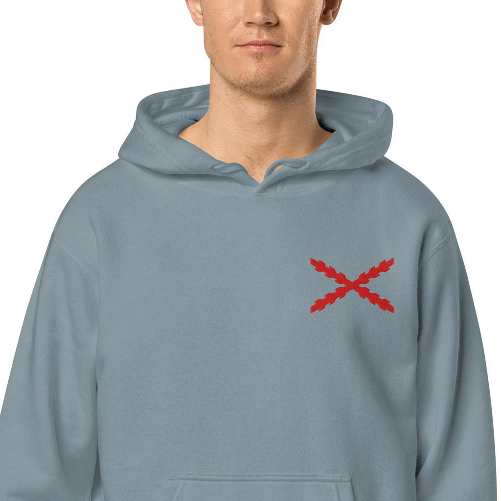 Comprar Sudadera con capucha teñida unisex Cruz de Borgoña La Flamenca de Borgoña Bandera España