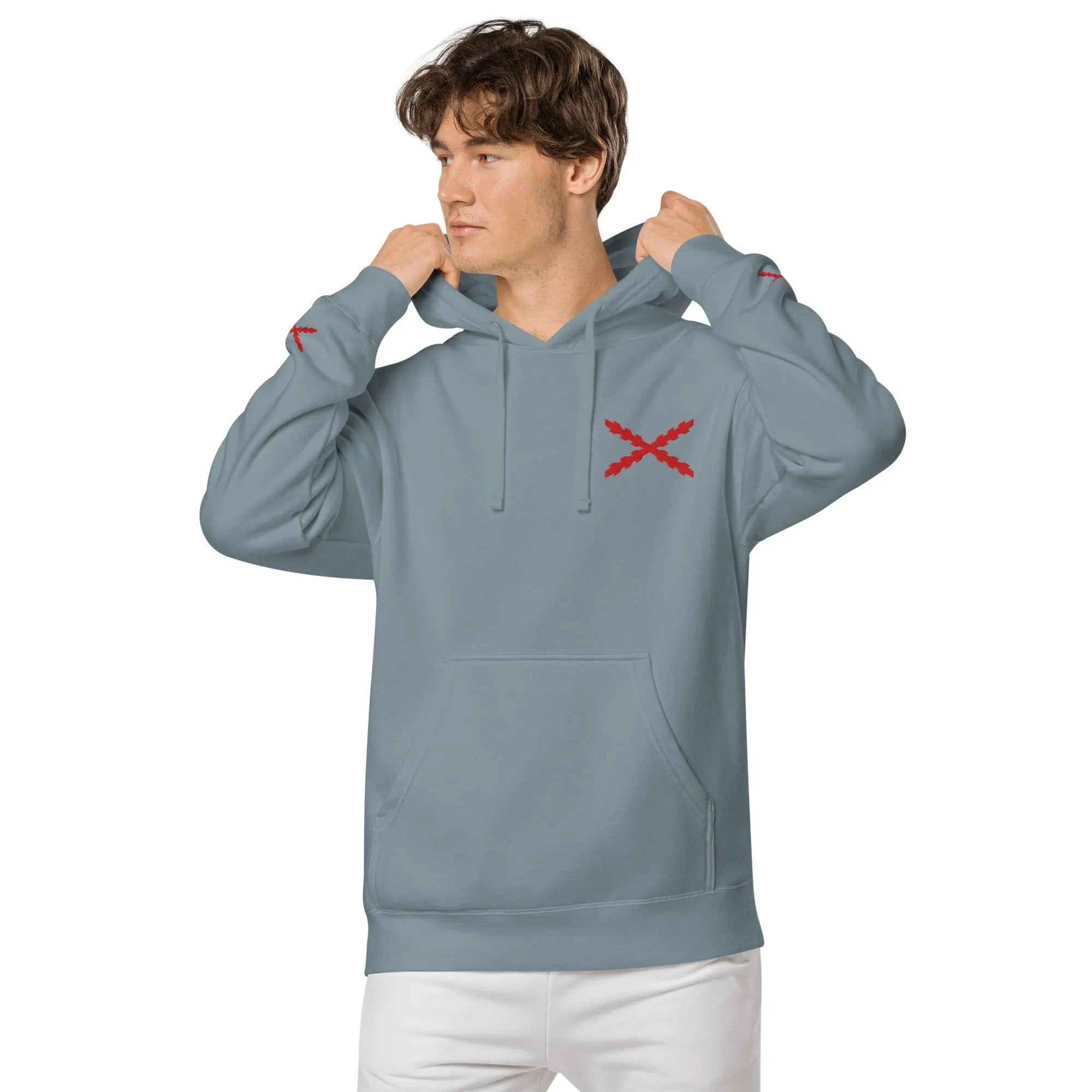 Comprar Sudadera con capucha teñida unisex Cruz de Borgoña La Flamenca de Borgoña Bandera España