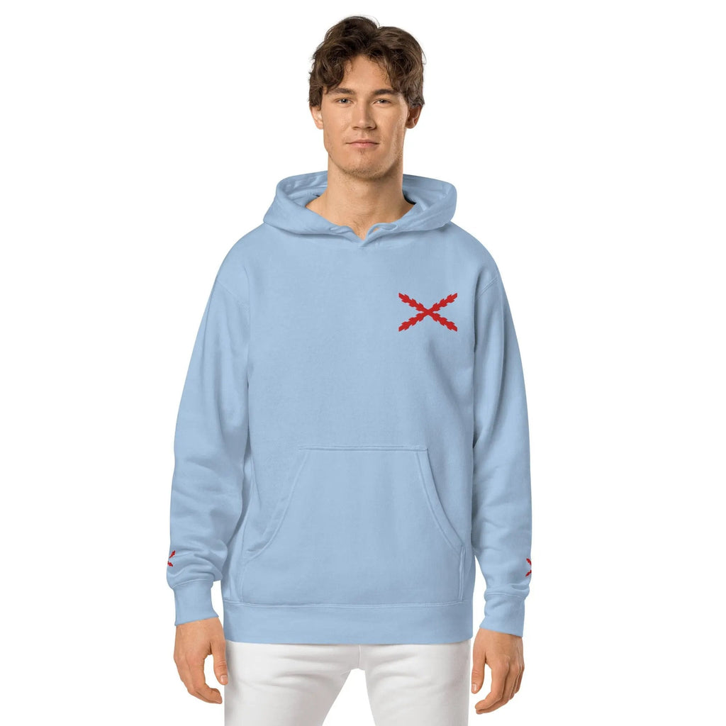 Comprar Sudadera con capucha teñida unisex Cruz de Borgoña La Flamenca de Borgoña Bandera España