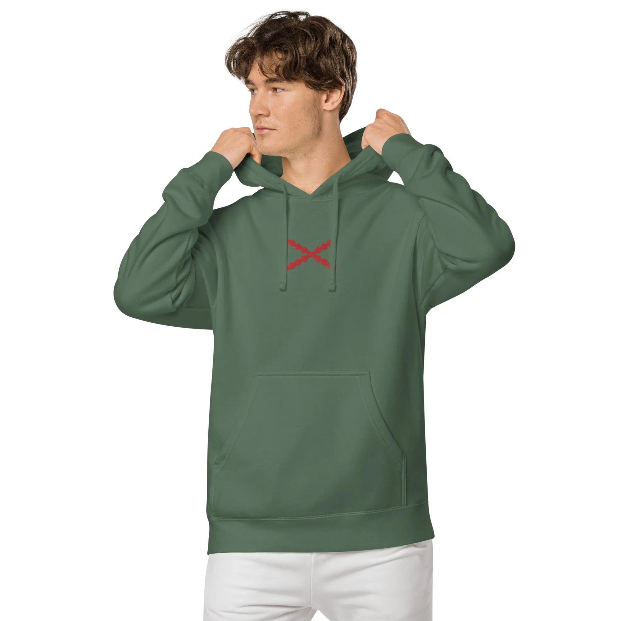 Comprar Sudadera Cruz de Borgoña con capucha unisex Bandera España La Flamenca de Borgoña Patricia Muñoz VOX