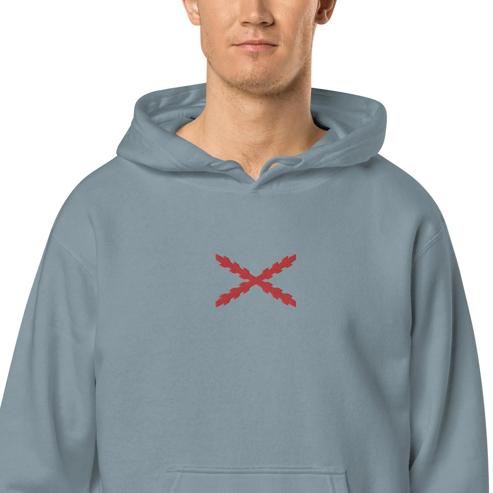 Comprar Sudadera Cruz de Borgoña con capucha unisex Bandera España La Flamenca de Borgoña Patricia Muñoz VOX