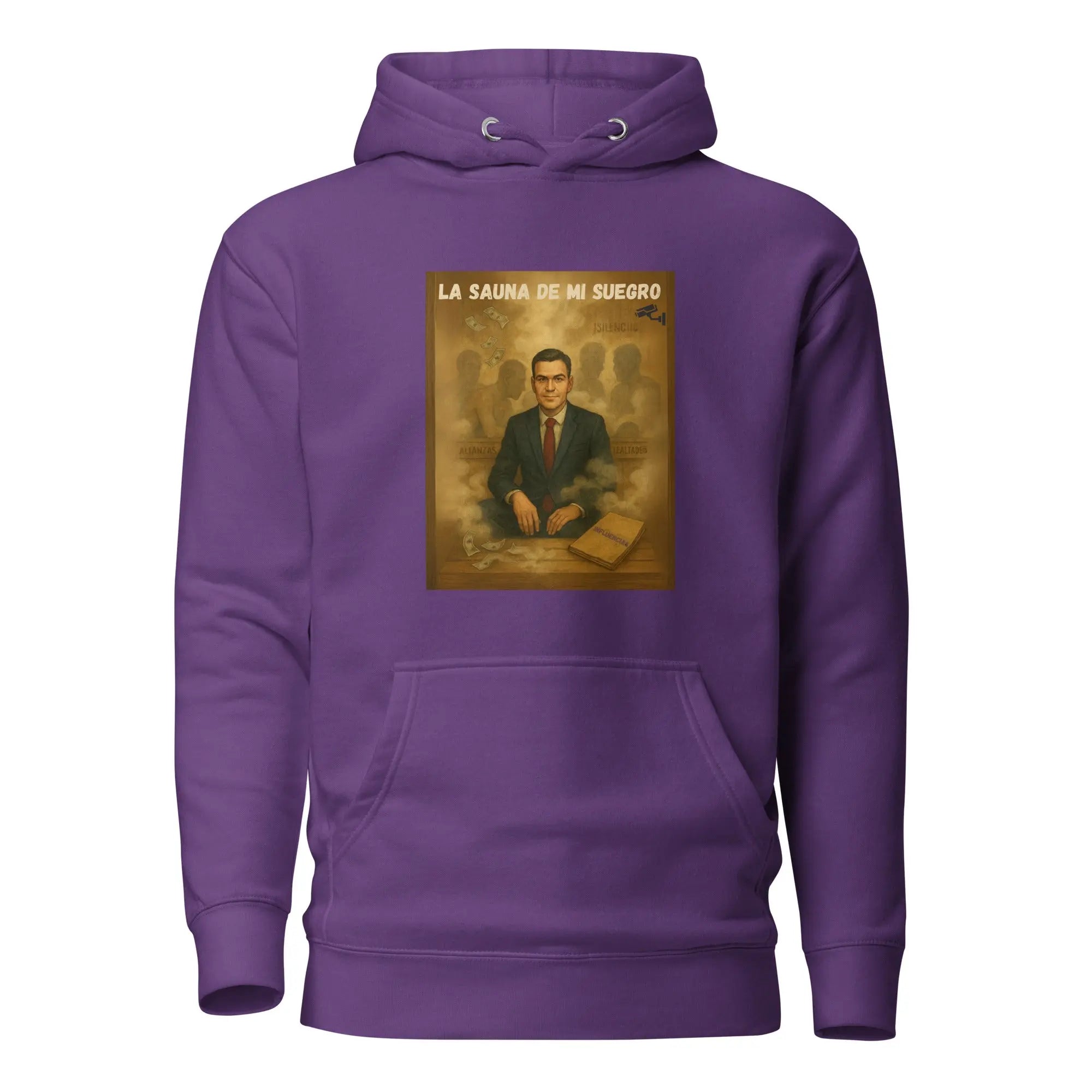 Comprar Sudadera La Sauna de mi suegro - Pedro Sánchez Bandera España La Flamenca de Borgoña Patricia Muñoz VOX