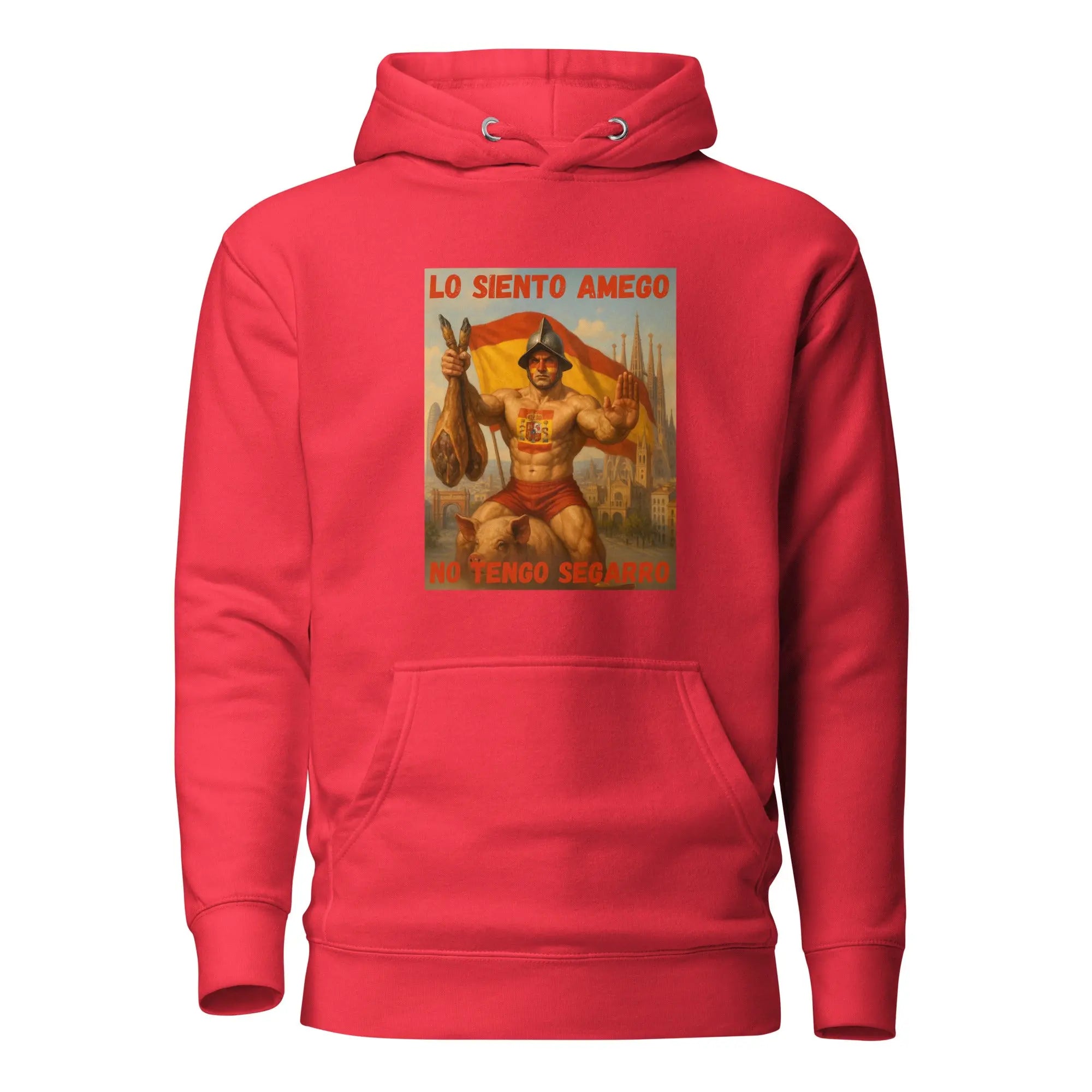 Comprar Sudadera con capucha unisex La Flamenca de Borgoña, Bandera de España, Cruz de Borgoña, Patricia Muñoz, VOX