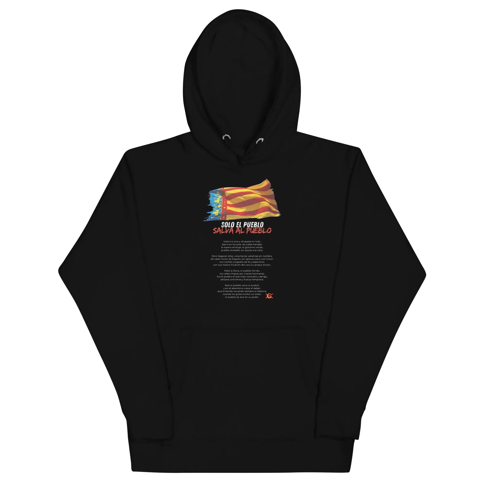 Comprar Sudadera con capucha unisex Valencia (con poema) Bandera España La Flamenca de Borgoña Patricia Muñoz VOX
