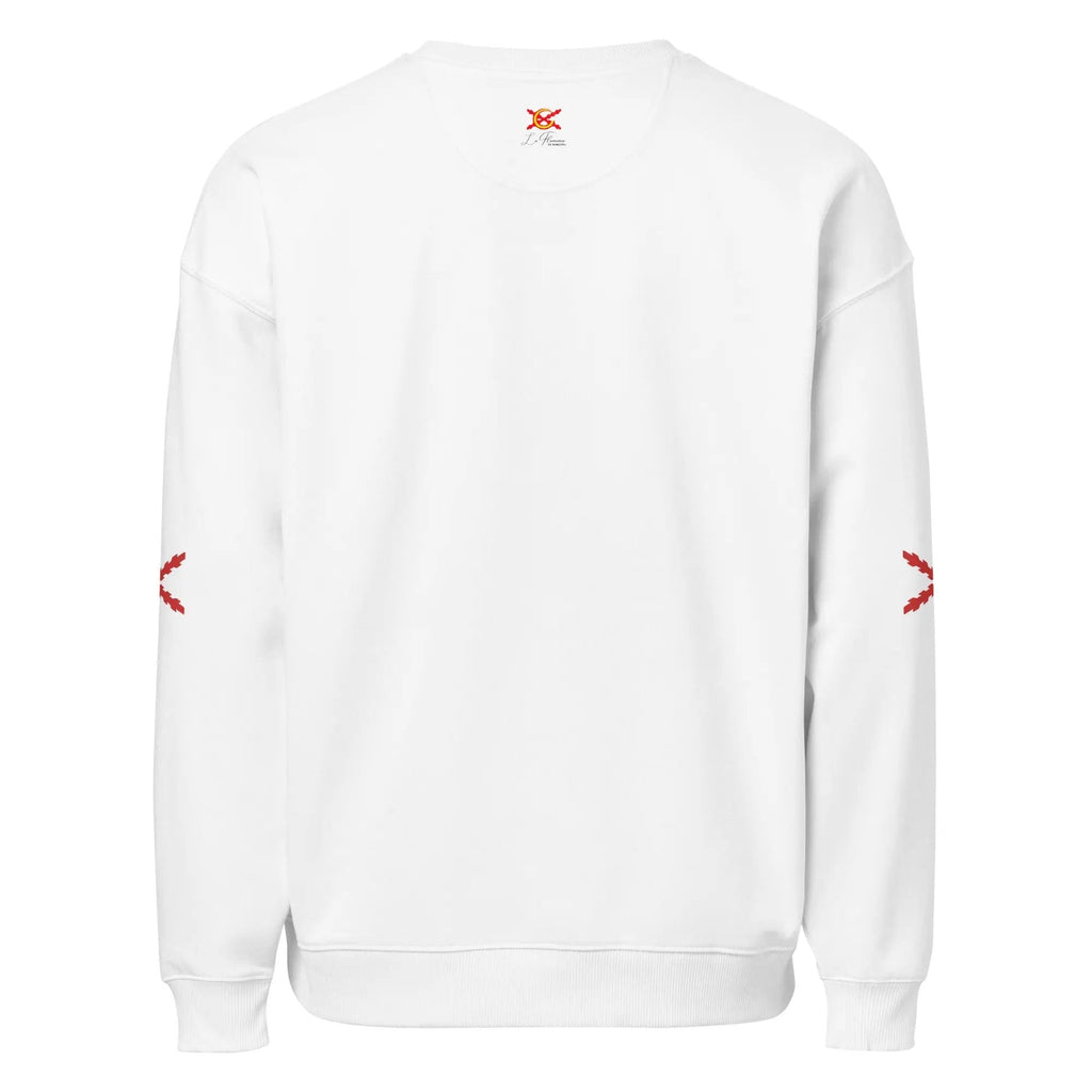 Comprar Sudadera oversize orgánica unisex "Tu regere imperio fluctus Hispane Memento" La Flamenca de Borgoña Bandera España