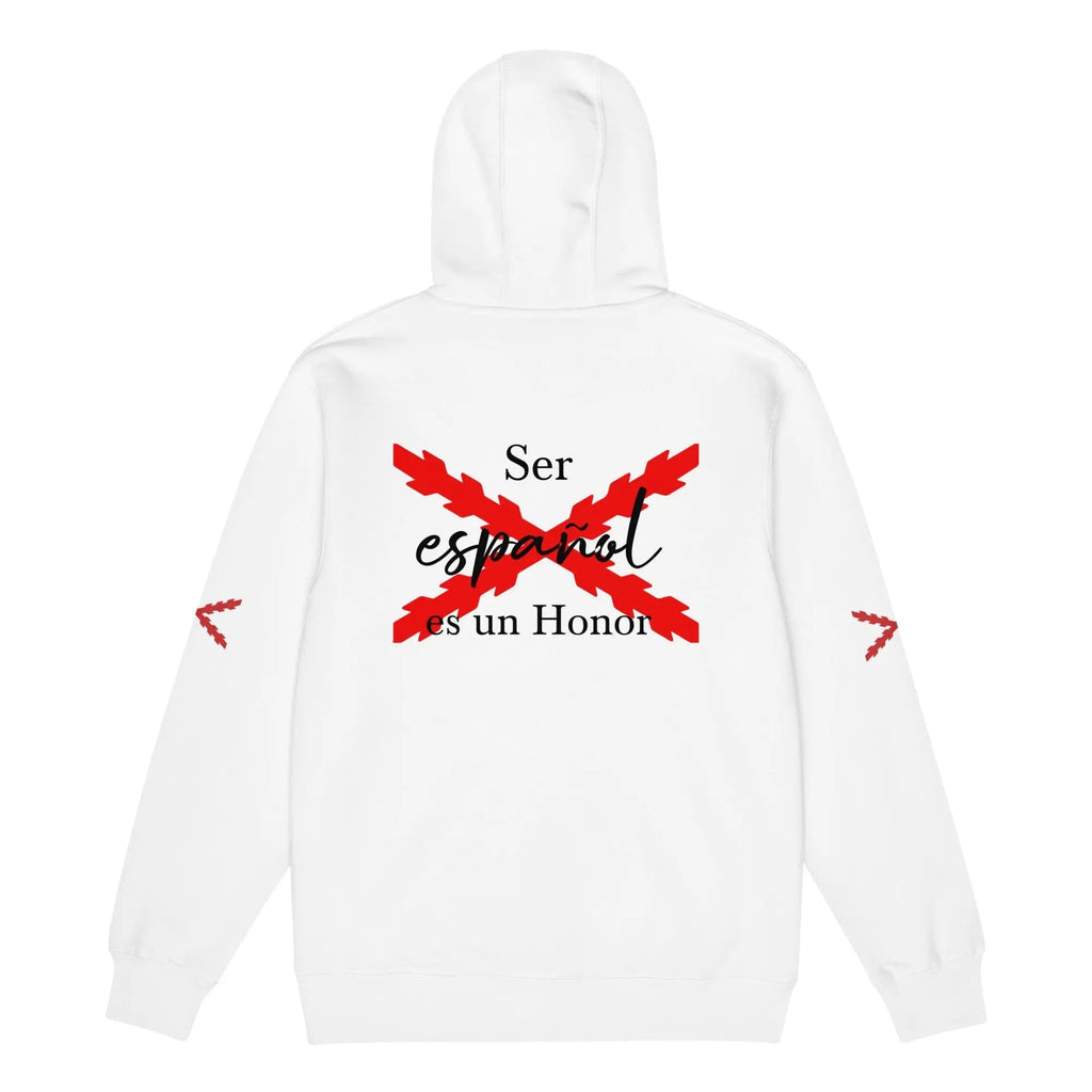 Comprar Sudadera premium con cremallera completa "Ser español es un Honor" La Flamenca de Borgoña Bandera España