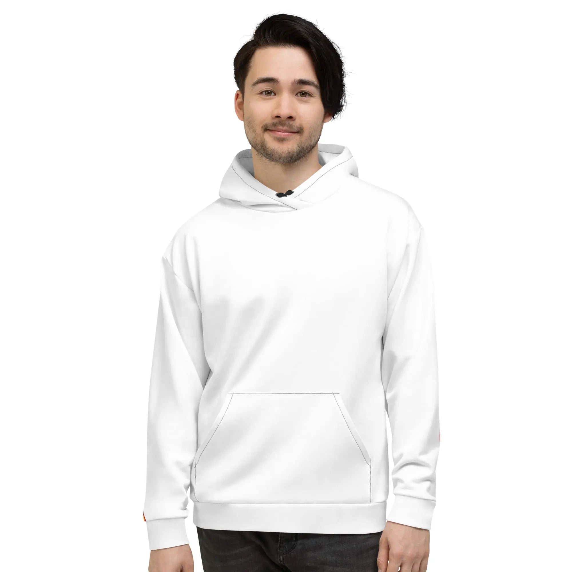 Comprar Sudadera Bandera de España unisex blanca Bandera España La Flamenca de Borgoña Patricia Muñoz VOX