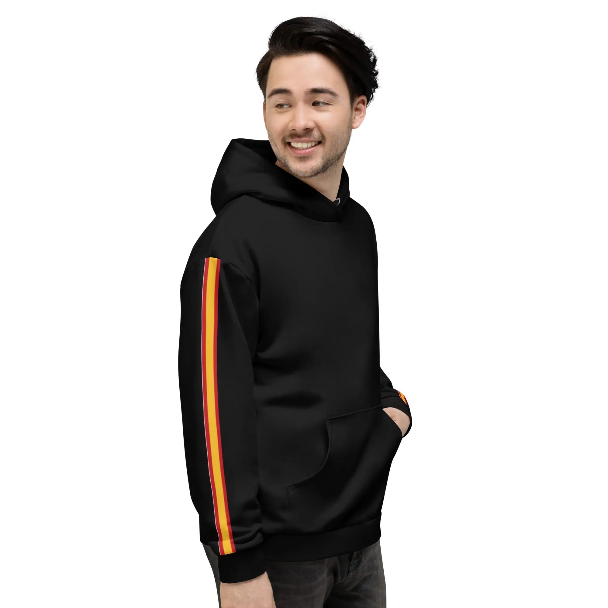 Comprar Sudadera unisex negra con Bandera de España Bandera España La Flamenca de Borgoña Patricia Muñoz VOX