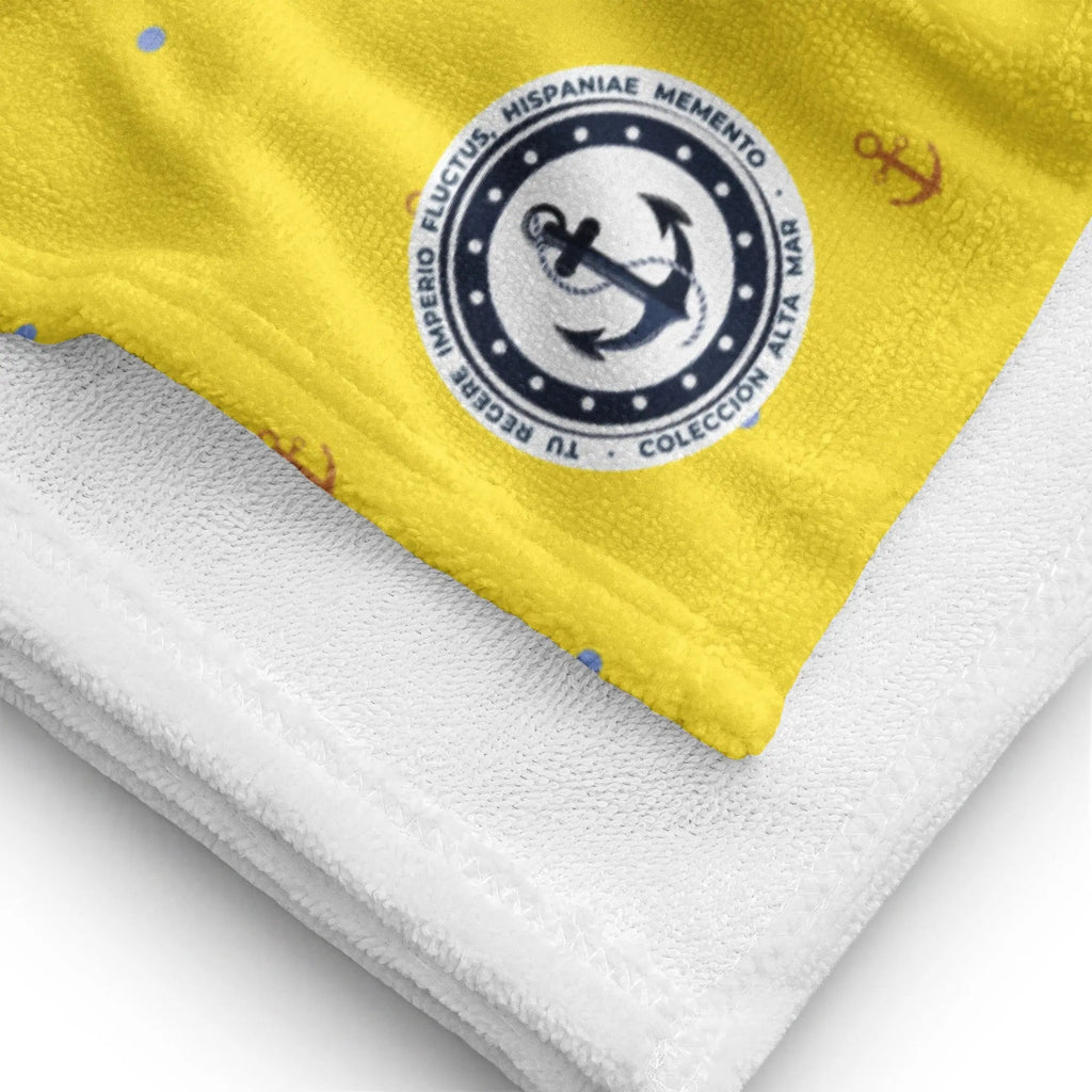 Comprar Toalla amarillo anclas amarillas - Colección Alta Mar XI La Flamenca de Borgoña, Bandera de España, Cruz de Borgoña, Patricia Muñoz, VOX, Santiago Abascal