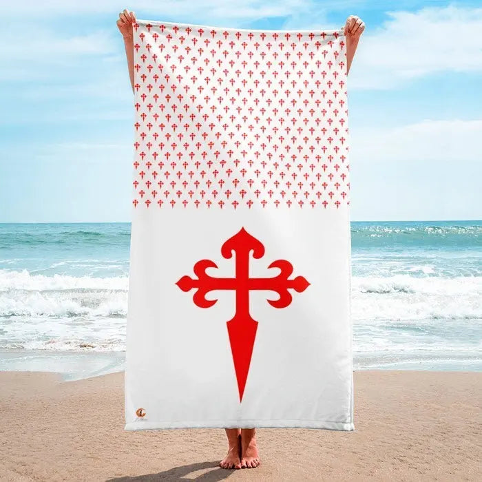 Comprar Toalla de Playa Cruz de Santiago 2 Bandera España La Flamenca de Borgoña Patricia Muñoz VOX