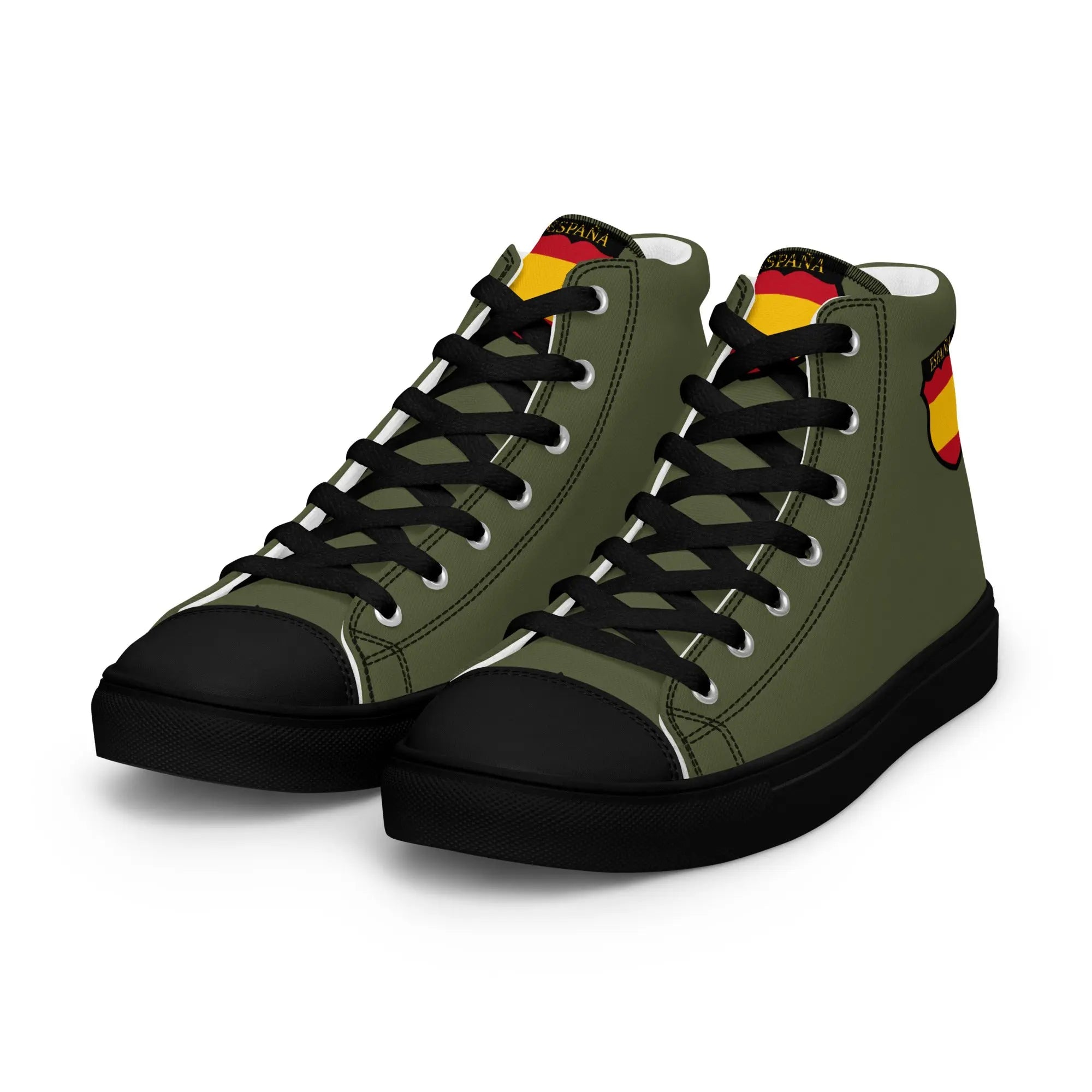 Comprar Zapatillas División Azul de lona de caña alta para hombre Bandera España La Flamenca de Borgoña Patricia Muñoz VOX