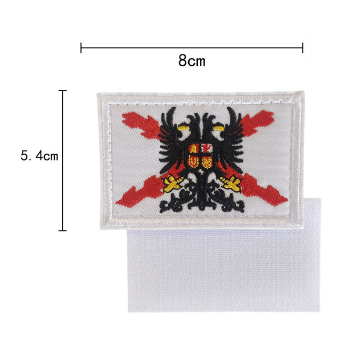 Parche Bordado con Velcro Borgoña Bicéfala 8x5.4cm