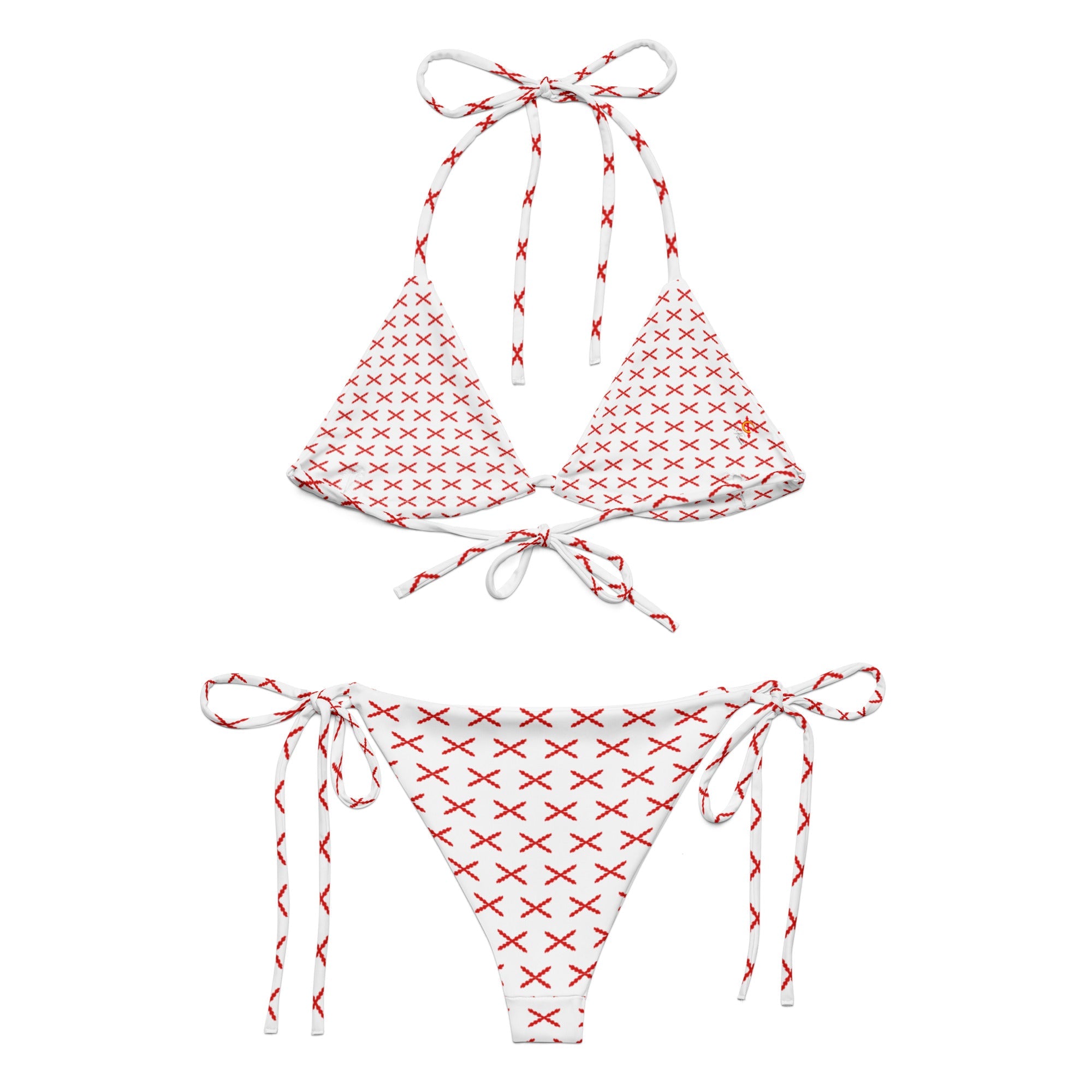 Bikini de triángulo Cruz de Borgoña mosaico - LaFlamencadeBorgoña