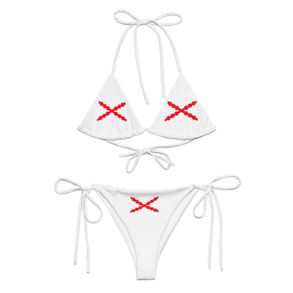 Bikini de triángulo Cruz de Borgoña blanco - LaFlamencadeBorgoña