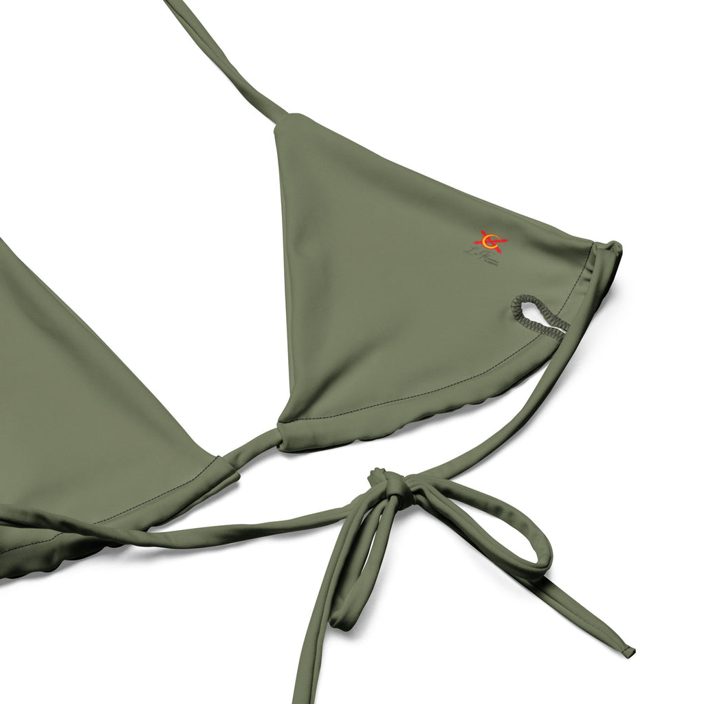 Bikini de triángulo Cruz de Borgoña verde militar - LaFlamencadeBorgoña
