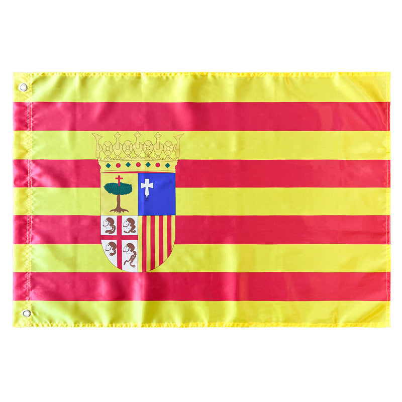 Bandera de Aragón con 2 Ojales metálicos 60x90 cm Satén