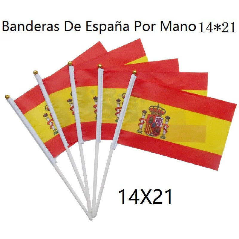 Bandera de mano España 14X21CM (Paquete 4 ud)