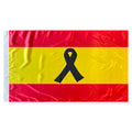 Bandera de España sin Escudo con Lazo negro 150x90 cm Satén