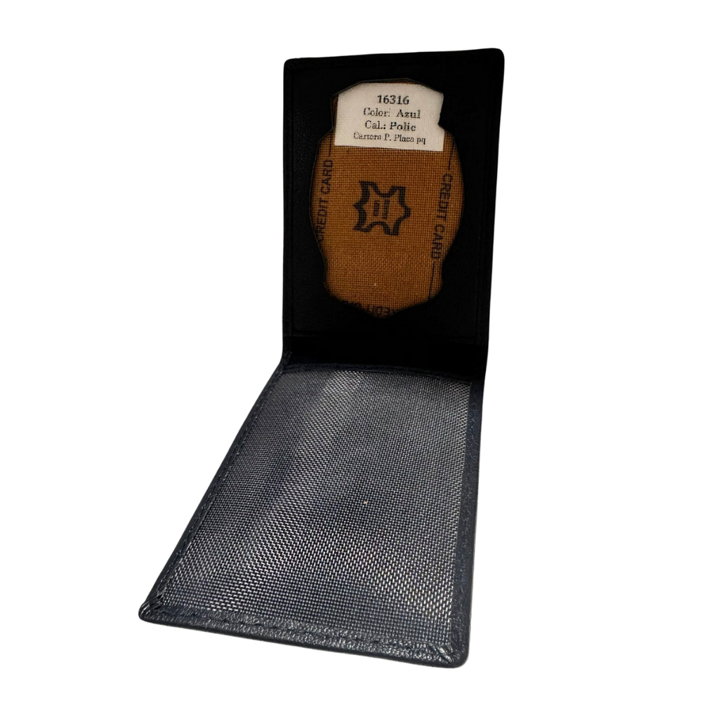 Cartera para Placa de Policía azul