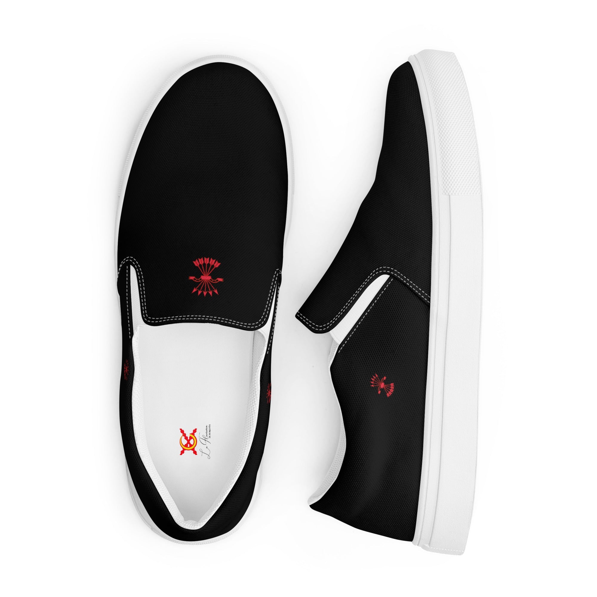 Comprar Zapatillas Falange de lona sin cordones para hombre Bandera España La Flamenca de Borgoña Patricia Muñoz VOX