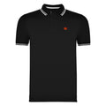 Comprar Polo negro líneas blancas hombre bordado Bandera España La Flamenca de Borgoña Patricia Muñoz VOX