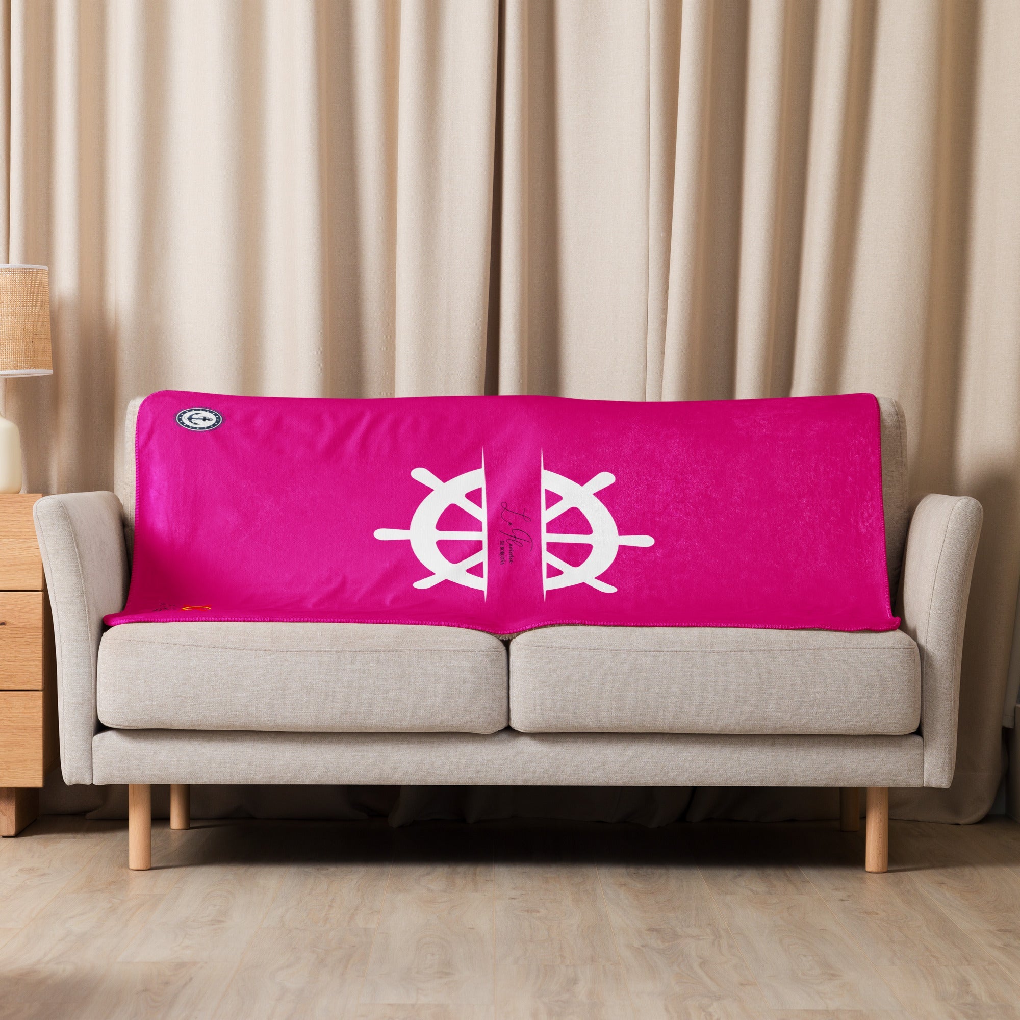 Manta sherpa Rosa Fucsia Marinera - LaFlamencadeBorgoña