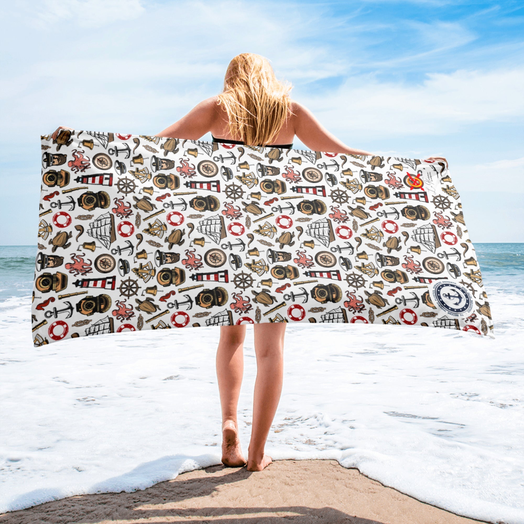 Comprar Toalla iconos del mar - Colección Alta Mar IV Bandera España La Flamenca de Borgoña Patricia Muñoz VOX