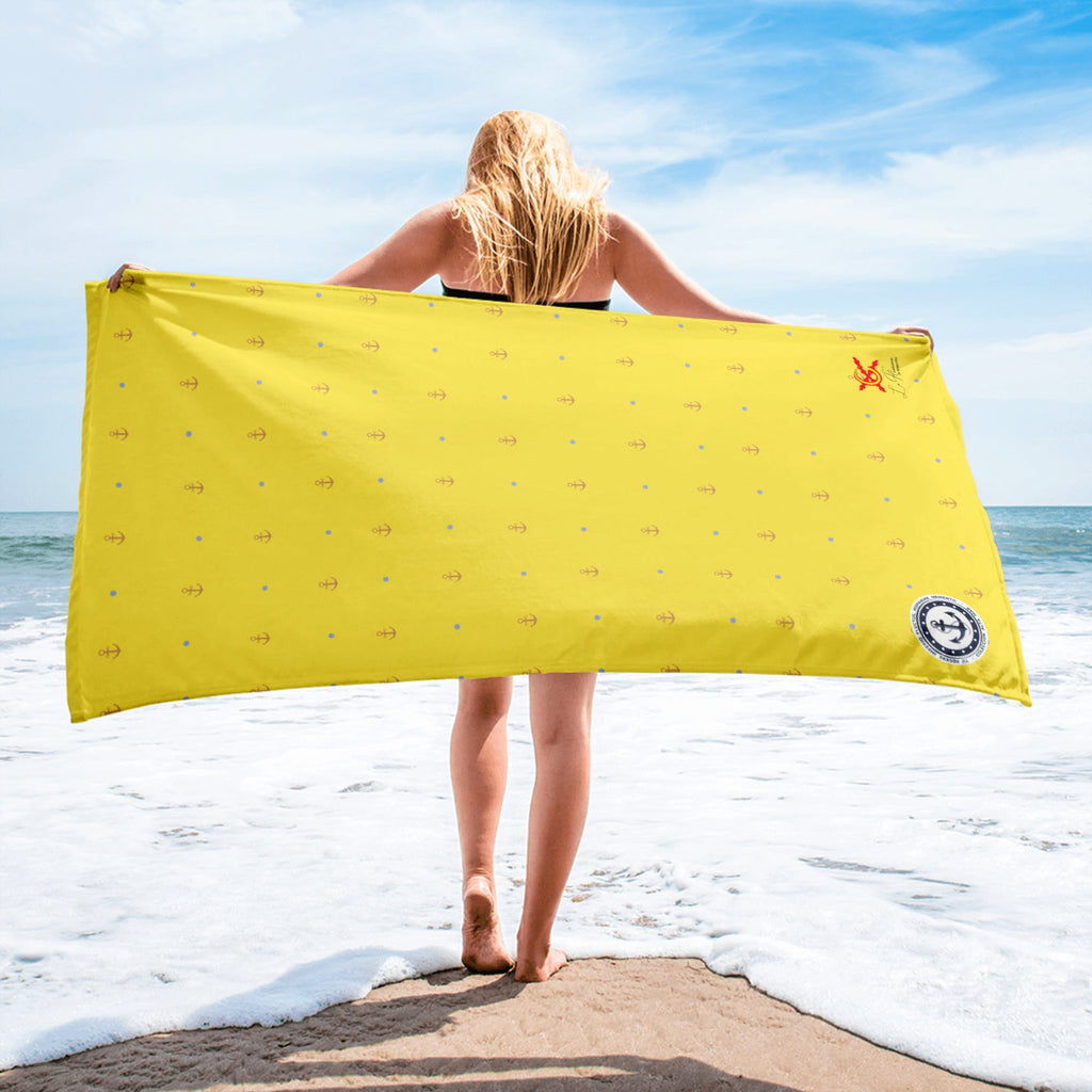 Toalla amarillo anclas amarillas - Colección Alta Mar XI - LaFlamencadeBorgoña