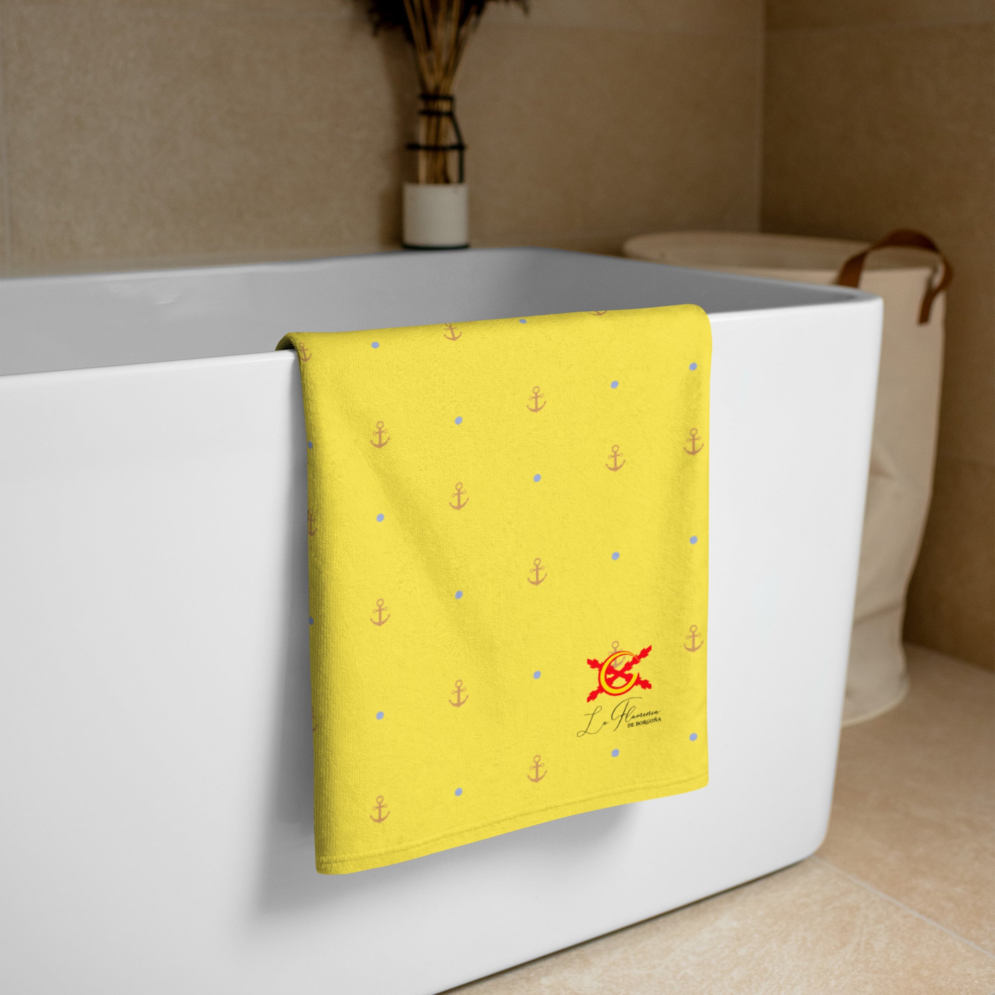 Toalla amarillo anclas amarillas - Colección Alta Mar XI - LaFlamencadeBorgoña