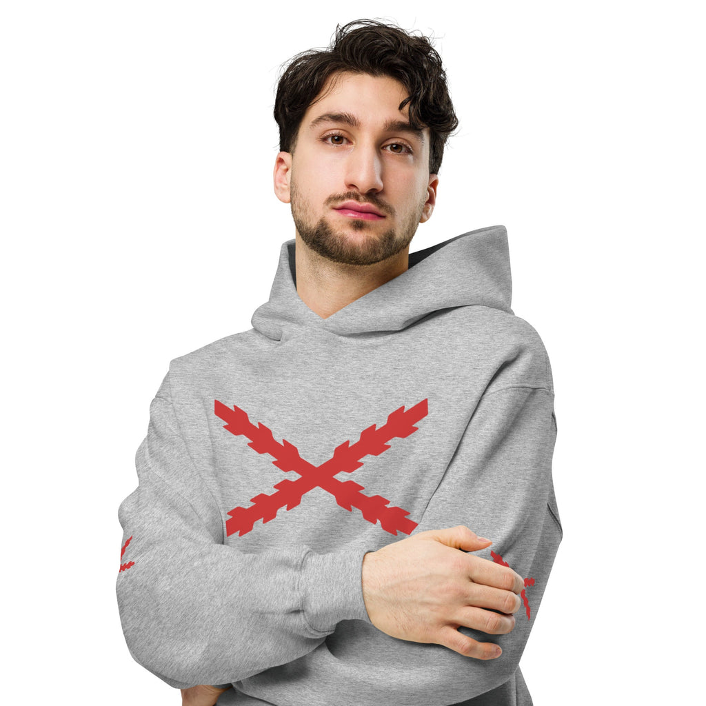 Sudadera Cruz de Borgoña oversize unisex - LaFlamencadeBorgoña