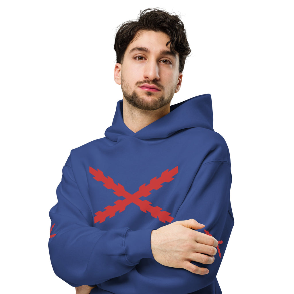 Sudadera Cruz de Borgoña oversize unisex - LaFlamencadeBorgoña